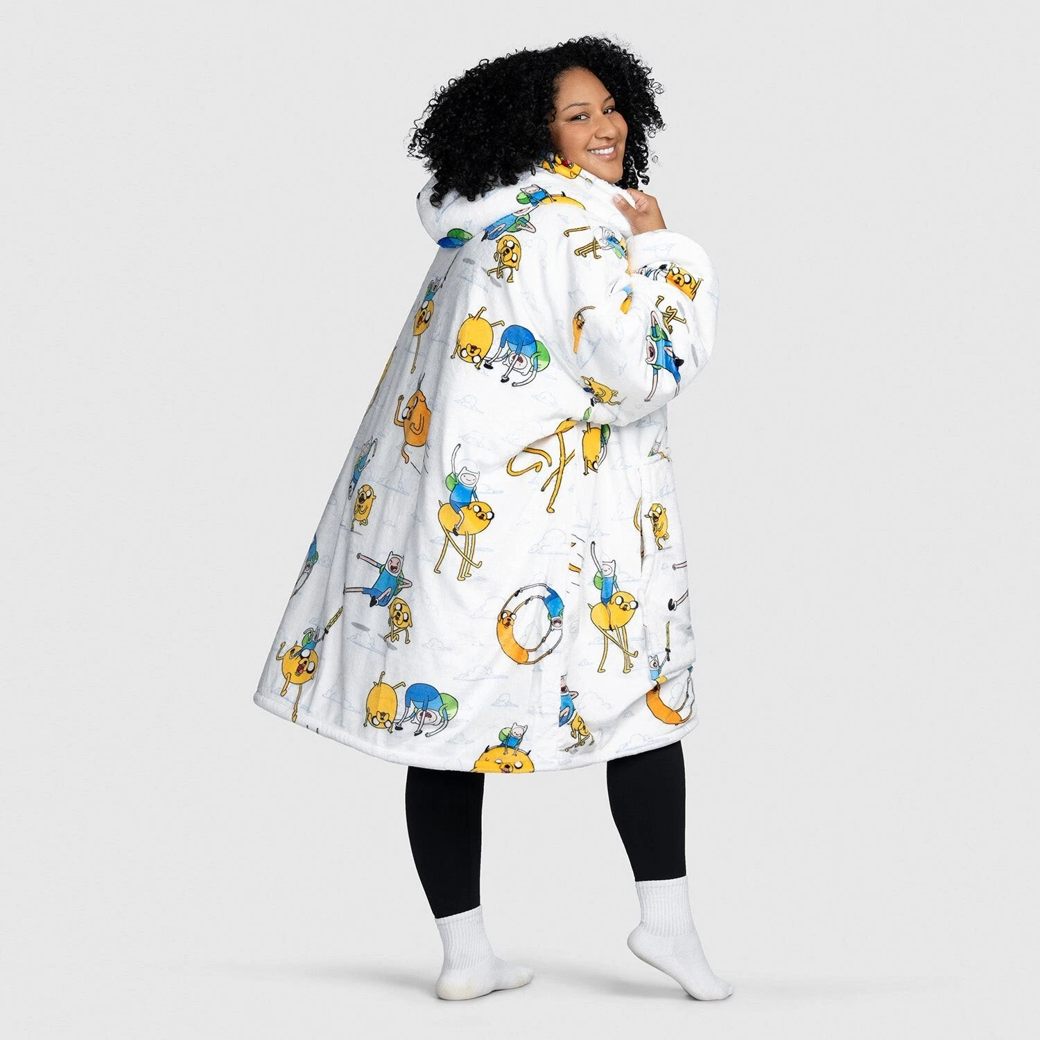 Adventure Time Oversized Blanket Hoodie Sherpa Fleece One Size