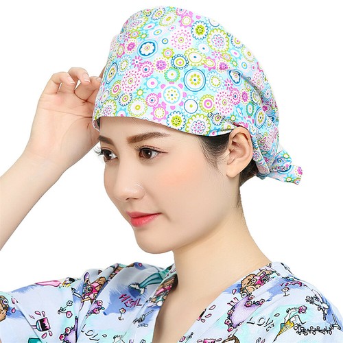 Womens/Mens Florals Printed Cap Scrub Hat/Cap Head Wear Adjustable Accessories - Picture 480 of 660