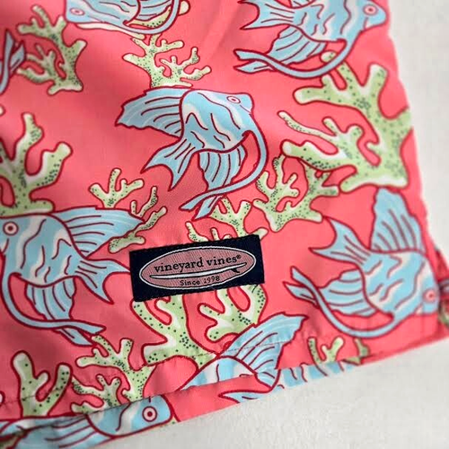 Vineyard Vines Swim Trunks Mens 2XL Pink Fish Lined Board Shorts Bathing Suit - Imagen 4 de 6