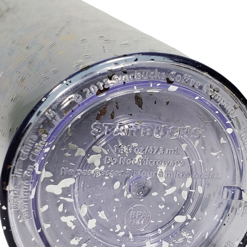 Vaso de viaje Starbucks 2013 acrílico 16 oz oro transparente manchas brillo - Imagen 7 de 7