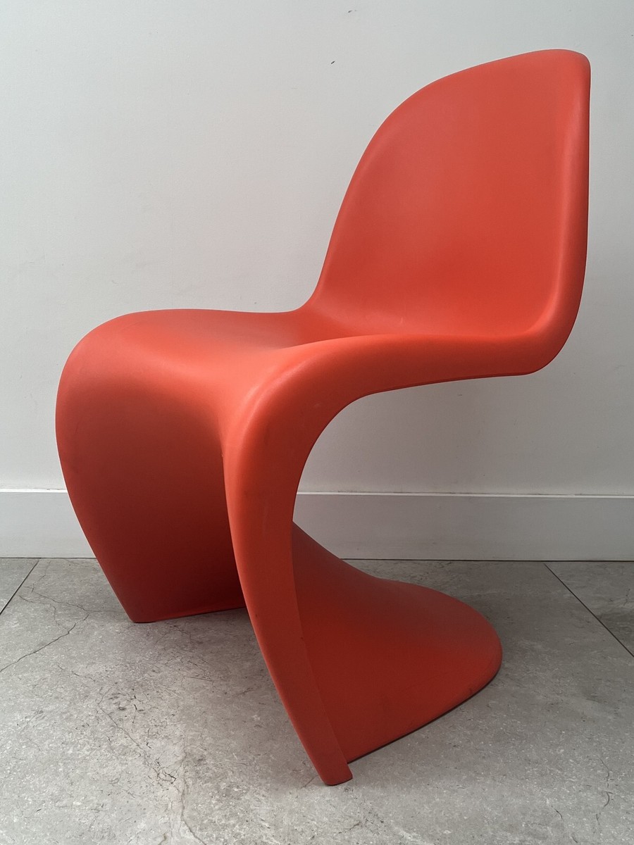 GENUINE VERNER PANTON ORANGE CHAIR FOR VITRA -kitchen dining