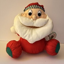 Christmas Santa Claus Dan Dee Plush Parachute Material 12 Inches Nylon Has Tags