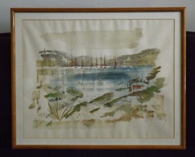 Alfred Birdsey Bermuda Harbor Nautical Seascape Original Painting 22'' x 27''