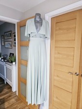 Asos Ling Pleated Dress Pale Sage Size Uk 10