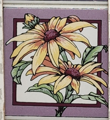 Vintage Santa Barbara Ceramic Art Tile Magnets Set of 4 Flowers NIB A1 - Picture 4 of 6