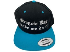 Gangsta Rap Made Me Do It Hat Black OSFA Trucker Cap Baseball Hip-Hop Classics