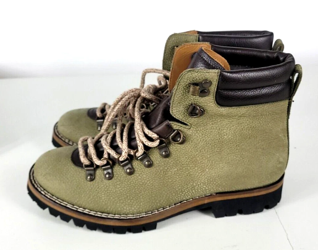 NWOB - Taft VIKING Olive Green Leather Hiking Boots Sz 40 /US Mens 7 Womens 9