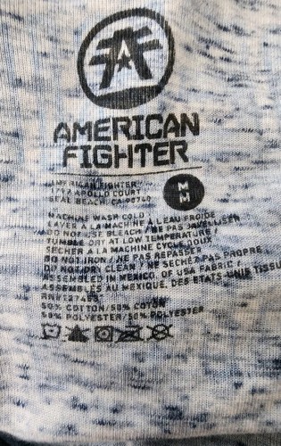 AMERICAN FIGHTER Men's M Tank Muscle Athletic T-shirt MMA gray/blue NWT - Picture 5 of 5