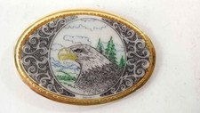Vintage Eagle Engraved Belt Buckle USA