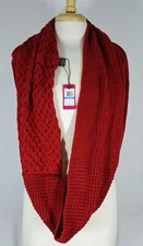 New Vince Camuto Red Knit Cold Weather Infinity Loop Scarf $48 Tags #V2