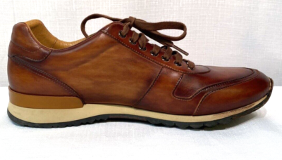 Magnanni - Neiman Marcus Men\'s Burnished Leather Lace-Up Oxfords 20089  Brown 9M Magnanni - Neiman Marcus Men main image 2