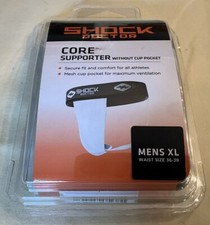 Shock Doctor Core Athletic Supporter  Cup Pocket - White - Adult Mens XL 36-39