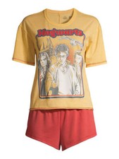HARRY POTTER HOGWARTS 2 PIECE PAJAMAS WOMENS SIZE L 2X NEW