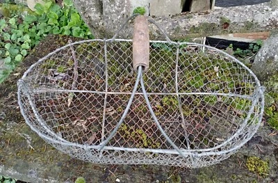 Ancien grand panier en fil de fer recolte légumes fruits jardin (49 cm) DN4244 - Photo 1/4