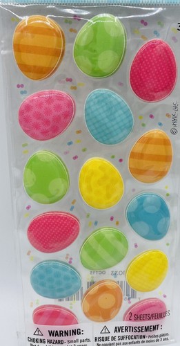 Lote 3 Pegatinas Huevo de Pascua Hinchado Sello 2 Hojas Por Paquete Nuevo Envío Gratis - Imagen 2 de 3