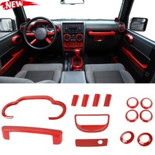 Red Interior Accessories Dash Decor Trim Kit For 2007-2010 Jeep Wrangler Jk Jku Red Interior Accessories Dash Decor Trim Kit For 2007-2010 Jeep Wrangler Jk Jku