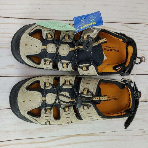 Sonoma NatureTex Beige/Black Suede Sport Sandals Size 4M youth - Picture 11 of 12