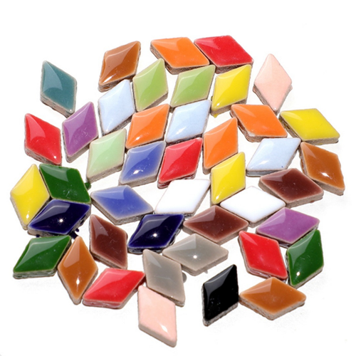 100g Céramique Mosaïque Tuiles Artisanat en Vrac Diamant Triangle Formes pour - Afbeelding 8 van 41