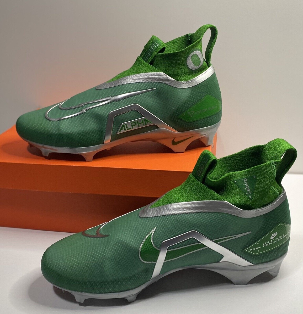 Nike Alpha Menace Varsity PE Oregon Ducks Team Issue Football Cleats Size 12W Nike Oregon Ducks PE Alpha Menace Elite 3 Team Issued SZ  main image 3
