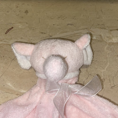 Angel Dear Pink Sleeping Elephant Security Blanket Lovey w/Corner Knots Pink - Picture 3 of 7