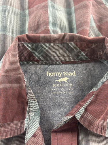 Horny Toad Long Sleeve Flannel Shirt Mens Medium Plaid Soft Camping Button Up - Picture 7 of 8