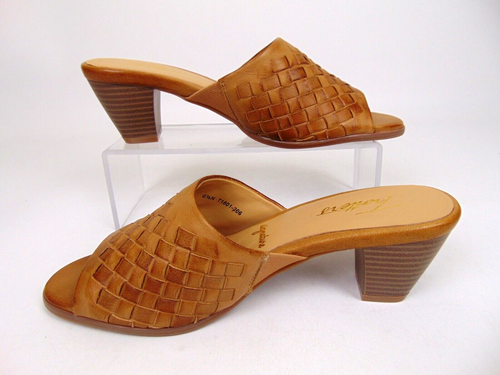 Trotters sandali donna CORSA punta aperta casual slide, taglia 6,5 N, pelle cognac - Foto 3 di 12