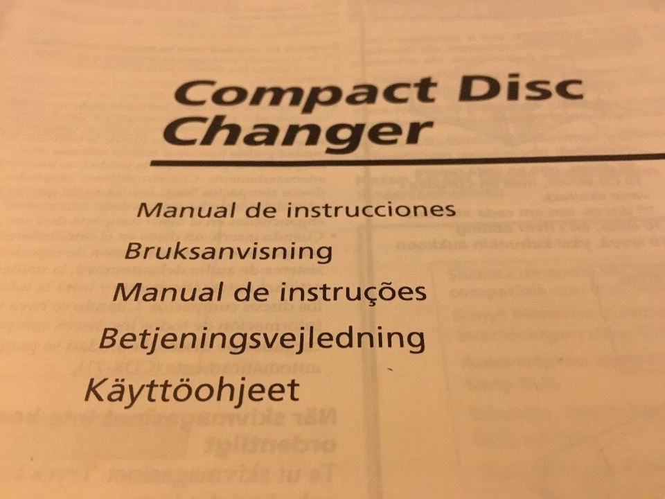Sony CDX-51/71 Cargador CD Radio Del Coche Folleto Uso Modo D' Para Éd. 94 - Imagen 2 de 3
