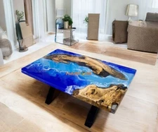 Ocean Resin River Dine Table Kitchen Slab Decor Table Top Decorate Adorable Gift