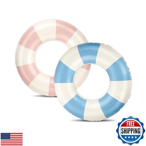 Pool Floats Kids, 2 Pack Pool Tubes, Inflatable Swim Rings, Round Portable Fl