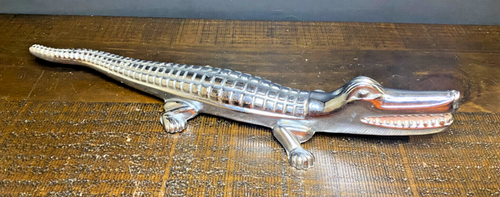 Rare Vintage Original Alligator Chrome Hood Ornament Metal Rat Rod Accessory 15" - Picture 3 of 12