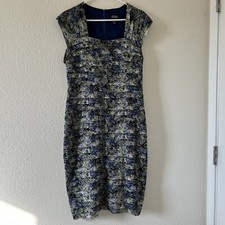 Adrianna Papell Bodycon wedding Party Work Church Dress Women’s Sz 14 Blue Green