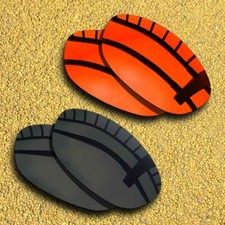 2 Pairs Lenses Replacement for-Costa Del Mar Brine Polarized-Black Orange Red