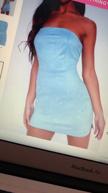 baby blue suede dress