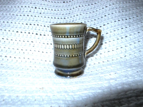 Wade Irish Porcelain Mini Coffee Tea Mug Green Brown & Blue Ireland Shamrock