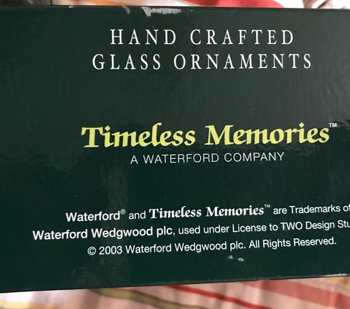 Vintage 2003 Timeless Memories Waterford Company 2Pc Gold Glass Ornaments - Picture 4 of 4