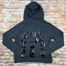 Victorias Secret Sport Hoodie Ladies Medium Black Pullover Logo Casual Womens