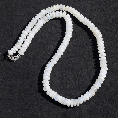 Blue Flash Moonstone Beaded 356.Cts Top Grade Selling Necklace VK 28 E561 - 第 1/5 張圖片