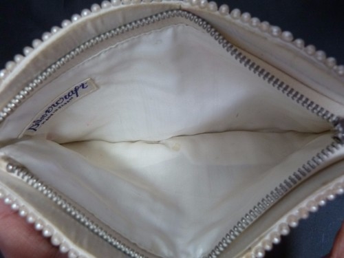 Vintage Silvercraft Hand Made Satin Beaded Clutch Coin Purse Bag w zipper. Japan - Picture 7 of 9