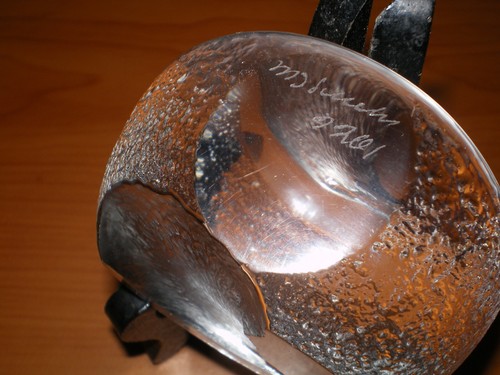 MATS JONASSON Crystal Art Glass EAGLE Head Paperweight * Signed SWEDEN #9201 3” - Picture 10 of 12