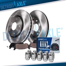 Front Disc Rotors Brake Pads w/10pc Wheel Lug Nuts for Blazer S10 Bravada Sonoma