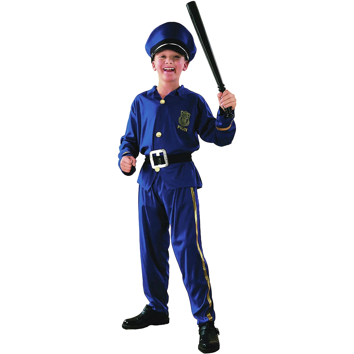 Morph Costume Da Poliziotta Per Bambina Con Accessori - Vestito Carnevale Con Cappello, Manette E Walkie-Talkie - Taglia S