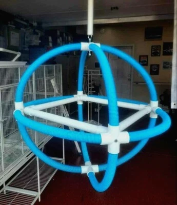 PERCH PERFECT BIRD SPECIALTIES 26" Hanging Orb Bird Perch Swing PVC Stand *FREE Shipping*