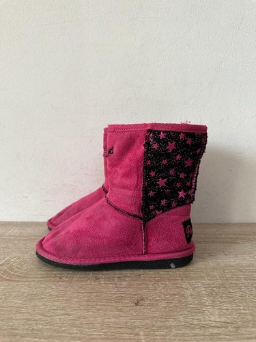 Pineapple Girls Kids Burgundy Faux Suede Ankle Snow Boots UK(11)EU(29) OLS-BT055 - Picture 2 of 8