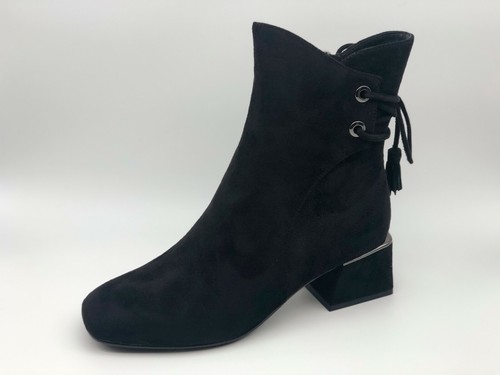 Botines Bajos Café Noir HHA945 Ante Negro Talón 5 CM % | eBay