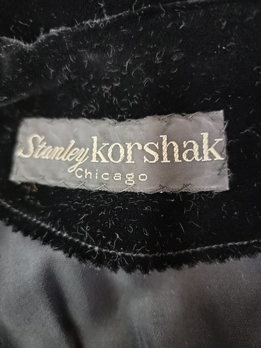 Stanley Korshak Chicago VTG Black Velvet Womens Wrap Dress Fits S/M Bust 34" #C - Picture 12 of 13