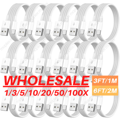 Bulk Lot Fast Charger Cable Cord For iPhone 5 6 7 8 X 11 12 13 14 Pro Max 3/6FT