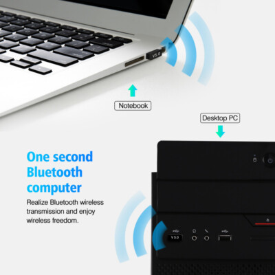 NÖRDIC BT5 USB Bluetooth Dongle adapter- Bluetooth 5.0 - Zwart