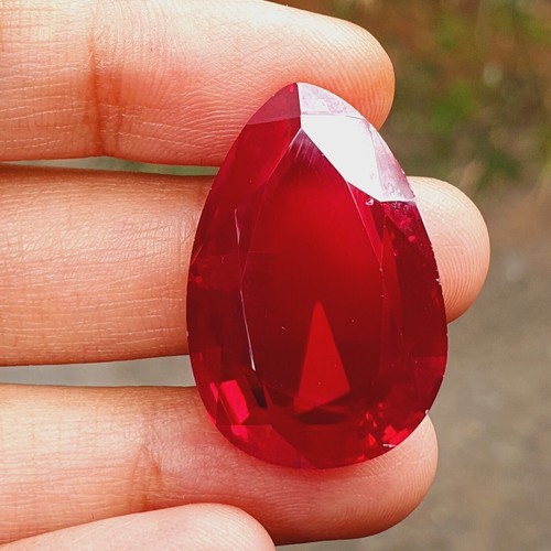 27.00 Cts Natural Mozambique Red Ruby Pear Cut Certified Gemstone - Picture 4 of 7