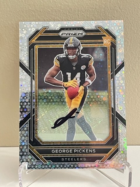 2022 Panini Prizm George Pickens No Huddle Silver Disco Prizm Rookie Auto #329