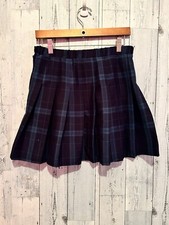 Wild fable green blue Pleated plaid skirt Size S